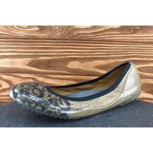 Ja-Vie Size 39 M Brown‎ Round Toe Jelly Flats Fabric Women